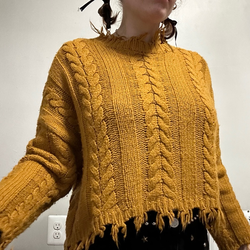 Burnt orange cropped sweater size small